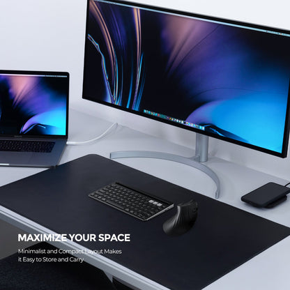 Victsing USB Wireless Keyboard, Dual Mode Bluetooth Keyboard with Integrated Holder for iOS, Mac, Windows and Android